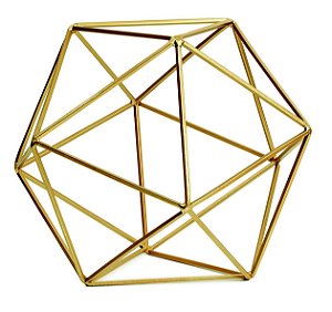 FORMA GEOMETRICA DOURADA EM METAL