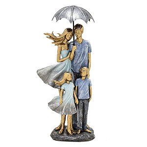 ESCULTURA FAMILIA DECORATIVA COM CASAL DE FILHOS