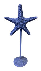 Escultura Estrela do mar Azul em Resina e Metal