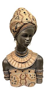 ESCULTURA AFRICANA DECORATIVA BUSTO DE RESINA