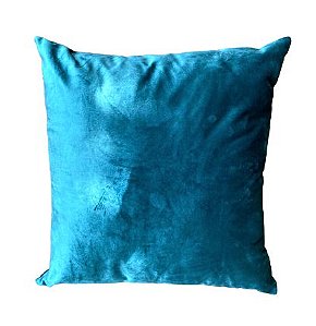 Almofada Premium Veludo Italiano Azul Petroleo 50x50cm