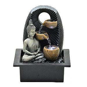 FONTE DE AGUA COM BUDA E LED DECORATIVA 110V