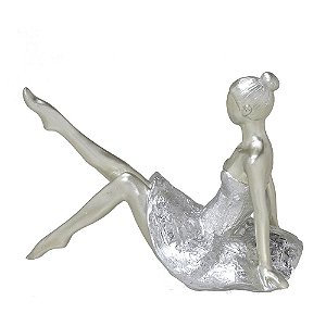 ESCULTURA BAILARINA DECORATIVA SENTADA