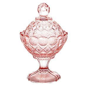 POTICHE DECORATIVO CRISTAL C/PE ANGEL ROSA