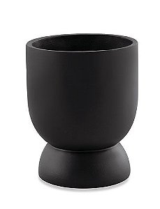 CACHEPOT PRETO EM CIMENTO COM PEDESTAL