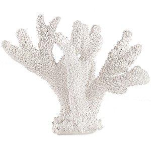 ESCULTURA CORAL MARINHO BRANCO EM POLIRESINA