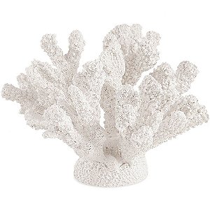 ESCULTURA CORAL MARINHO BRANCO EM POLIRESINA