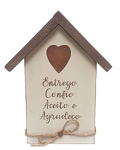 Casinha Decorativa de Madeira com escrita