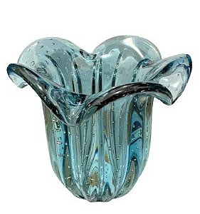 VASO DECORATIVO EM MURANO AZUL AQUAMARINE