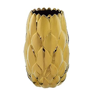 VASO DECORATIVO DOURADO EM CERAMICA