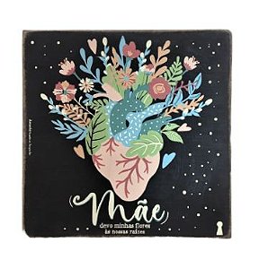 Box Mae Devo minhas flores a nossas Raizes 25x25cm