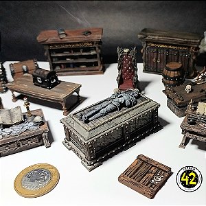 Kit Miniaturas Mobília para RPG e Boardgames - For the Quest