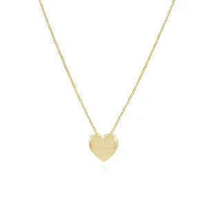 Colar Coração Liso Amore Banhado a Ouro 18k