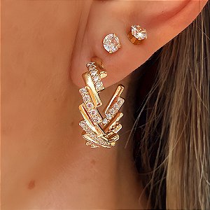 Brinco de Argola  Lisa e Crav Jullie Banhado a Ouro