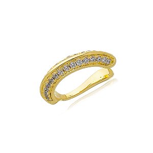 Piercing Fake Zircônias e Cristal Midy Banhado a Ouro
