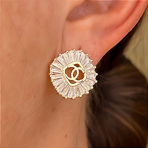 Brinco e Cristais Splendor Banhado a Ouro 18k