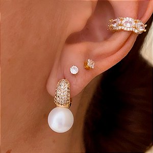 Brinco de Argola Clássico Belle Banhado a Ouro 18k