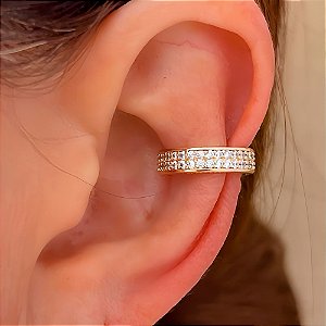 Piercing Slim Cristal Banhado a Ouro 18k