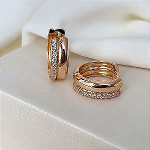 Brinco de Argola Liso Orly Banhado a Ouro 18k