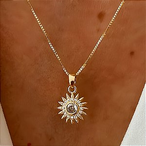 Colar Solie com Cristais Banhado a Ouro 18k