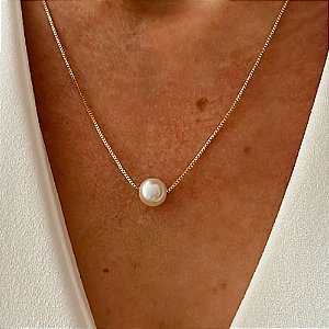 Colar Pérola Banhado a Ouro 18k