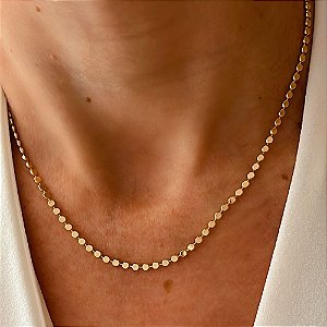 Choker Maxi Bolinhas Achatadas Banhado a ouro 18k