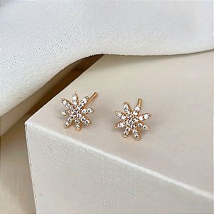Brinco Ponto de Luz Estelar Banhado a Ouro 18k