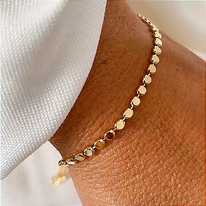 Pulseira Bolinhas Minimal Banhada a Ouro 18k