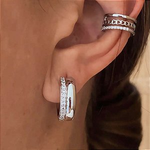 Brinco de Argola Liso Orly Ródio Branco