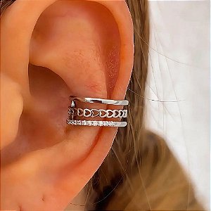 Piercing 3 Fios e Detalhes Olí Ródio Branco