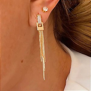 Brinco Fio Minimal Valentina Banhado a Ouro 18k