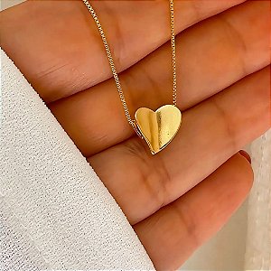 Colar Coração Minimalista Poème Banhado a Ouro