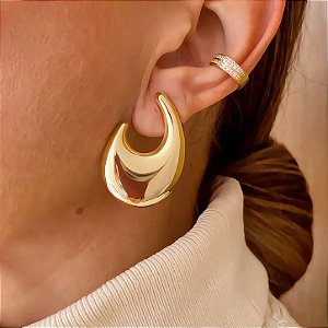 Brinco Orgânico Frontal Cloud Banhado a Ouro 18k