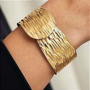 Bracelete Martelé Banhado a Ouro 18k