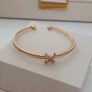 Bracelete Duplo X Banhado a Ouro 18k
