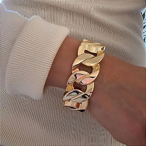 Bracelete Elos de Ouro Banhado a Ouro 18k