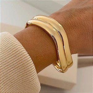 Bracelete Orgânico Ondular Banhado a Ouro 18k