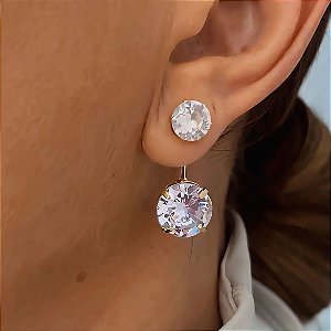 Brinco Duplo Ponto de Luz Banhado a Ouro 18k