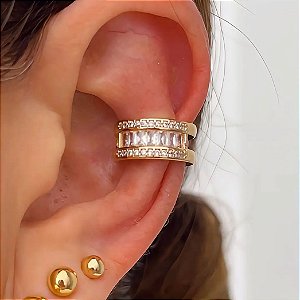 Piercing Luxo e Cristais Dream Banhado a Ouro 18k