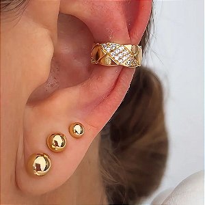Piercing com Detalhes Lily Banhado a Ouro 18k