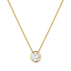 Colar Feminino Ponto de Luz Banhado a Ouro