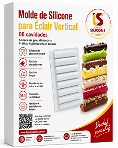 MOLDE DE SILICONE VERTICAL PARA ECLAIR E SOBREMESAS