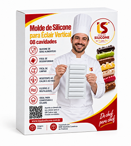 MOLDE DE SILICONE VERTICAL PARA ECLAIR E SOBREMESAS