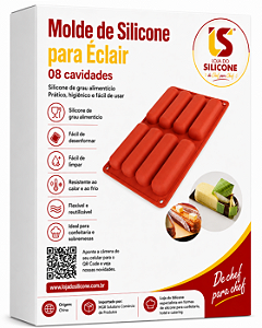 MOLDE DE SILICONE PARA ECLAIR 8 CAVIDADES