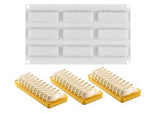 MOLDE DE SILICONE ONDULADO PARA DOCES E SOBREMESAS