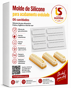 MOLDE DE SILICONE ONDULADO PARA DOCES E SOBREMESAS