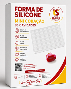 MOLDE DE SILICONE MINI CORAÇÃO 35 CAVIDADES