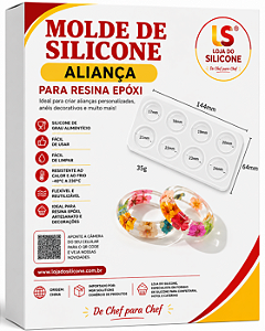 MOLDE DE SILICONE PARA RESINA EPÓXI ANEL E ALIANÇA