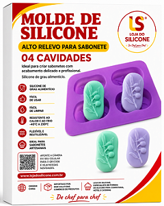 MOLDE DE SILICONE PARA SABONETE 4 CAVIDADES