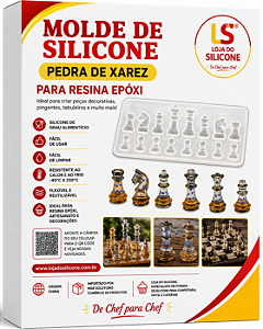 MOLDE DE SILICONE PEÇAS DE XADREZ PARA RESINA EPÓXI